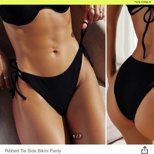 NWOT Ribbed Side Tie Bikini Bottoms